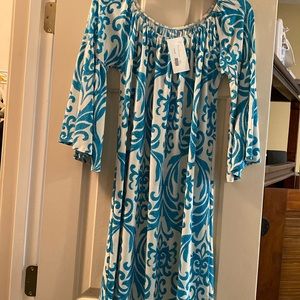 Teal & White Tunic Dress NWT